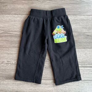 Nickelodeon TMNT Ninja Turtles Leonardo Wide Leg Toddler Boy Black Sweatpants 2T